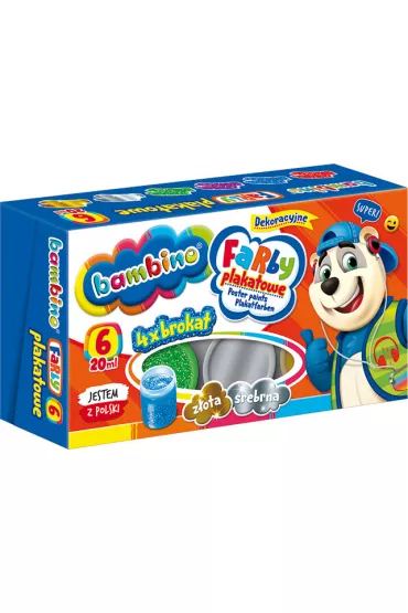 St. Majewski Farby plakatowe dekoracyjne Bambino 6 kolor�w, 20 ml