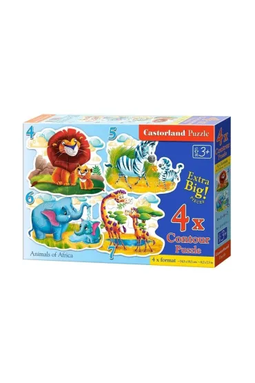 Puzzle maxi 4w1 4+5+6+7 el.  Zwierz�ta Afryki B-005017 Castorland