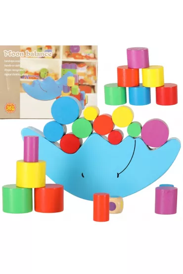 Gra zr�czno�ciowa montessori uk�adanka balansuj�ca klocki drewniane ksi�yc