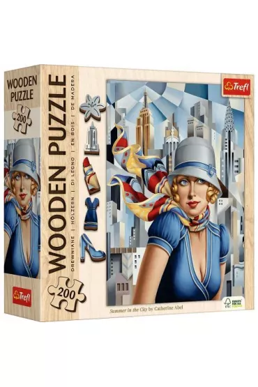 Puzzle drewniane 200 el. Lato w Mie�cie Trefl