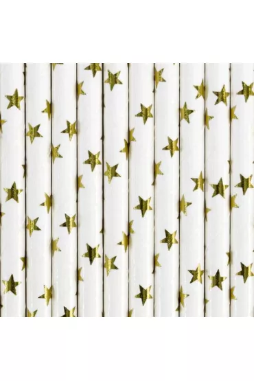 PartyDeco S�omki papierowe z�ote 19.5cm 10 szt.