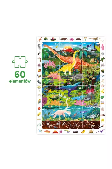 Puzzle obserwacyjne 60 el. Dinozaury Bright Junior Media