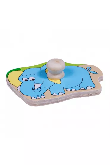 Uk�adanka drewniana z uchwytami. Zwierz�ta Zoo Smily Play
