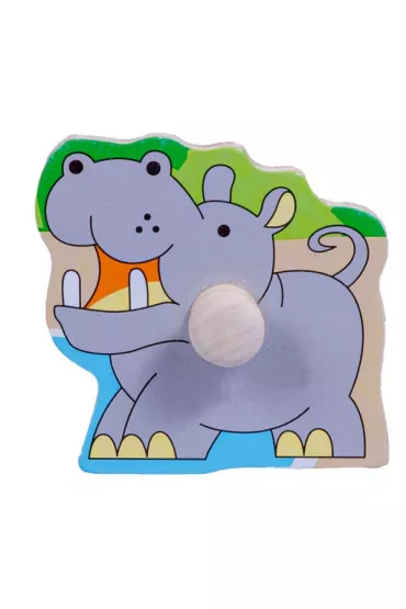 Uk�adanka drewniana z uchwytami. Zwierz�ta Zoo Smily Play