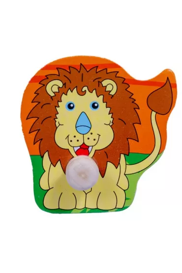 Uk�adanka drewniana z uchwytami. Zwierz�ta Zoo Smily Play