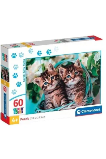 Puzzle 60 el. SuperColor. Lovely Kitty Twins Clementoni