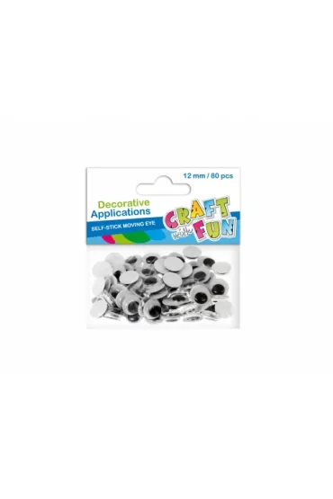 Craft with Fun Ozdoby dekoracyjne samoprzylepne Oczy 383654 12 mm