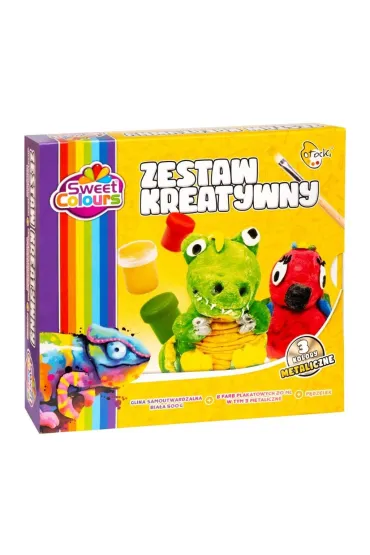 Sweet colours Zestaw kreatywny 8 farb + p�dzelek + glina