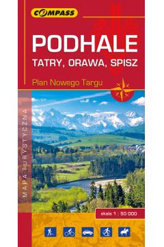 Mapa turystyczna Podhale, Tatry, Orawa, Spisz 1:50 000