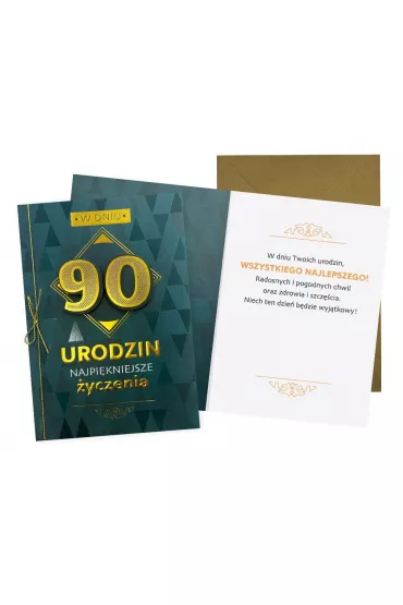 Kukartka Karnet B6 Urodziny 90 m�skie