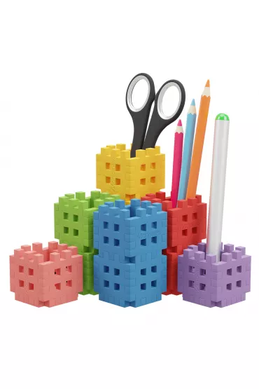 Klocki konstrukcyjne Mini Waffle 70 element�w Przybornik MARIOINEX 905746