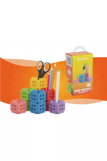 Klocki konstrukcyjne Mini Waffle 70 element�w Przybornik MARIOINEX 905746