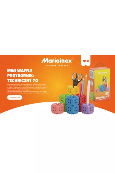Klocki konstrukcyjne Mini Waffle 70 element�w Przybornik MARIOINEX 905746
