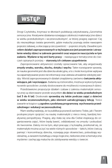 Geometria sensoryczna. Kreatywne dzia�ania rozwijaj�ce zdolno�ci matematyczne dzieci w wieku przedszkolnym i wczesnoszkolnym. Ksi��ka dla nauczyciela - Natalia Martenka