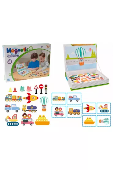 Puzzle magnetyczne 57 el. Pojazdy Askato