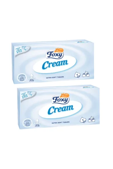 Foxy Chusteczki kosmetyczne Cream zestaw 2 x 75 szt