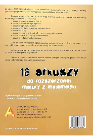 Arkusze maturalne z matematyki 2025-2028. Poziom rozszerzony
