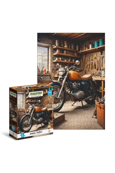 Puzzle 500 el. Medium-L Transport. Motocykl w gara�u Dodo