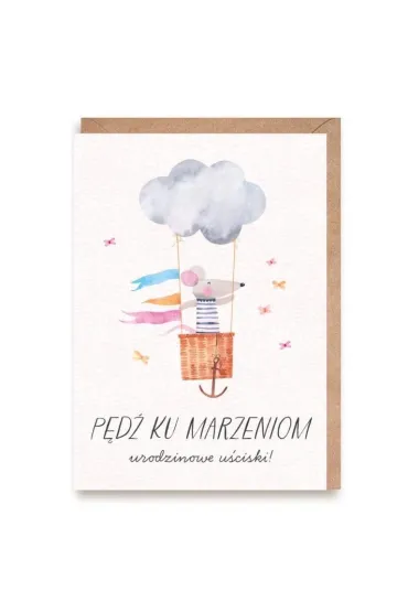 Cardie Kartka urodzinowa Myszka, eko koperta