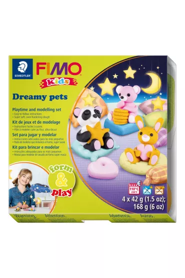 Staedtler Zestaw FIMO Kids Form&Play, Senne zwierzaki, 4x42 g