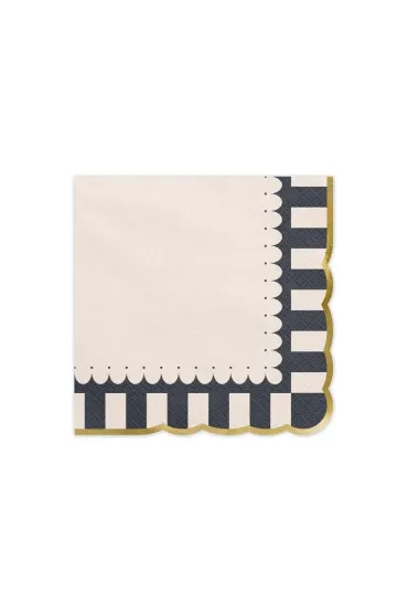 PartyDeco Serwetki ze z�otym brzegiem 33x33cm