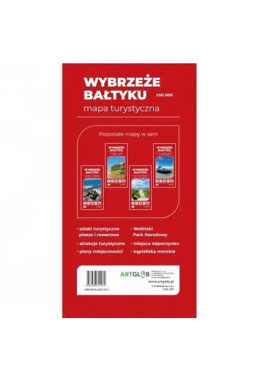 Mapa turystyczna Wybrze�e Ba�tyku 1 Wolin �winouj�cie Dziwn�w Niechorze 1:50 000