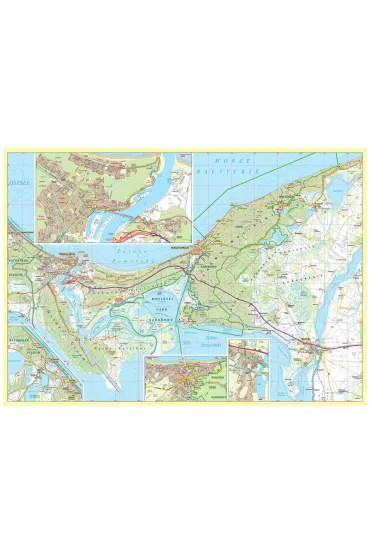 Mapa turystyczna Wybrze�e Ba�tyku 1 Wolin �winouj�cie Dziwn�w Niechorze 1:50 000