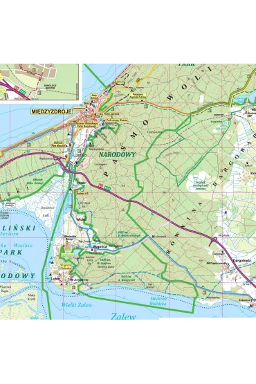 Mapa turystyczna Wybrze�e Ba�tyku 1 Wolin �winouj�cie Dziwn�w Niechorze 1:50 000