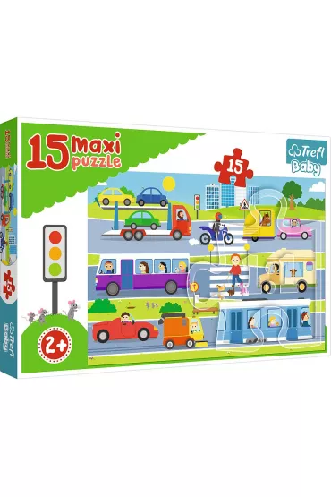 Puzzle maxi 15 el. Pojazdy miejskie Trefl