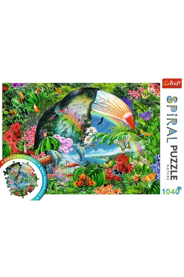 Puzzle spiralne 1040 el. Tropikalne zwierz�ta Trefl