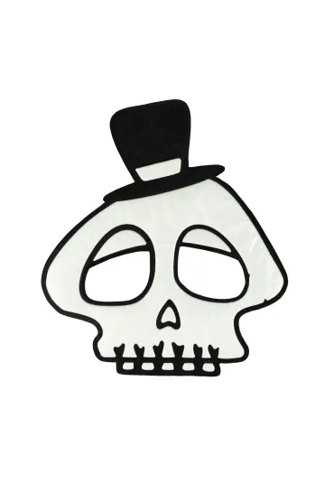 Ozdoba Maska Czaszka flokowana Halloween ARPEX KM5593CZA