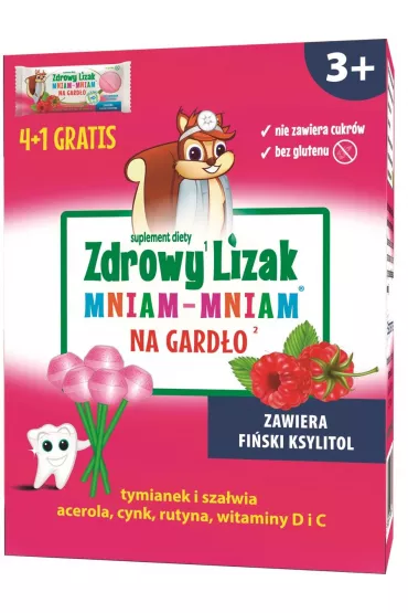 Starpharma Zdrowy lizak miniam-mniam na gard�o bez cukru Suplement diety 5 szt.