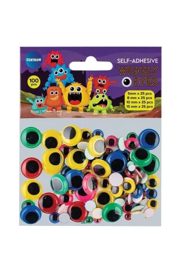 Centrum Ruchome oczka samoprzylepne kolorowe mix 100 szt.