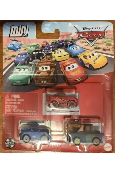 Cars Auta Mikroauta 3-pak Mattel