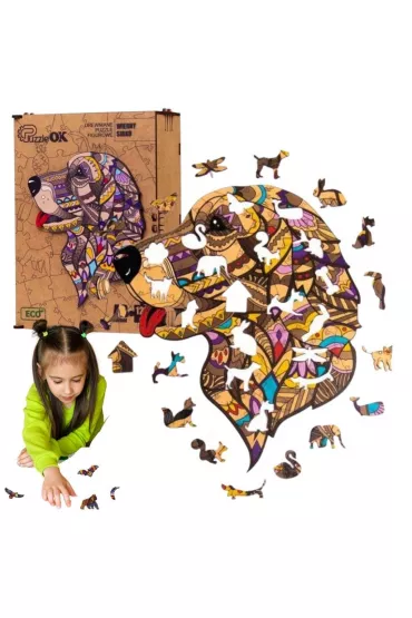 Puzzle drewniane eko 125 el. Wierny Sirko A3 Maksik