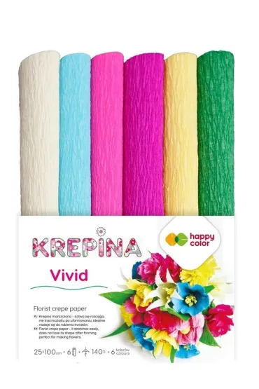 Happy Color Krepina marszczona mix Vivid 25x100cm