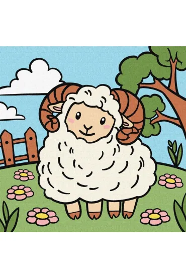 Malowanie po numerach - Baranek Kids 25x25cm Ideyka