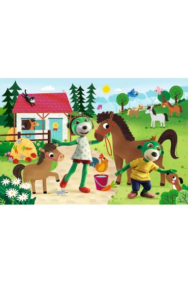 Puzzle 60 el. Super Shape XXL. Trefliki w stadninie