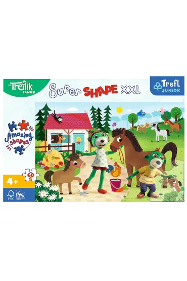Puzzle 60 el. Super Shape XXL. Trefliki w stadninie