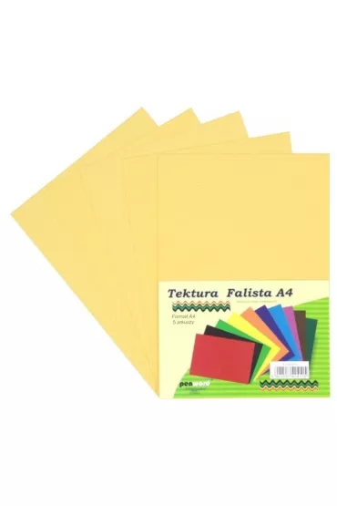 Penword Tektura A4 falista cytrynowa 5 szt.