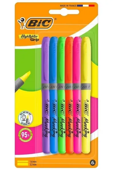 Zakre�lacz 6 kolor�w neon BIC 137881