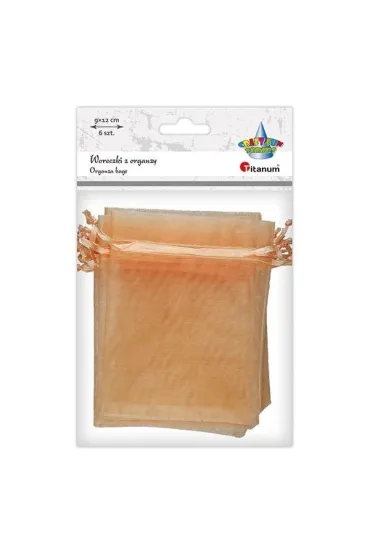 Titanum Woreczki z organzy �ososiowe 9x12cm 6 szt.