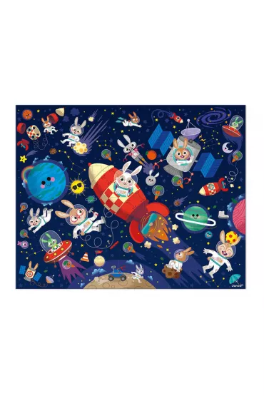 Puzzle w walizce 54 el. Rakieta kosmiczna Janod