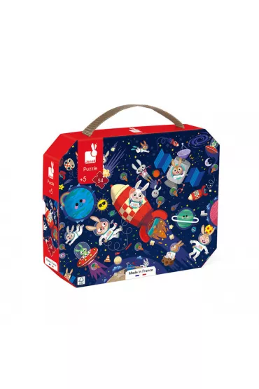 Puzzle w walizce 54 el. Rakieta kosmiczna Janod