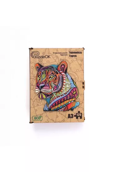 Puzzle drewniane eko 129 el. Tajemniczy tygrys A3 Maksik