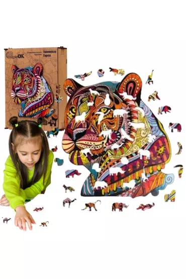 Puzzle drewniane eko 129 el. Tajemniczy tygrys A3 Maksik