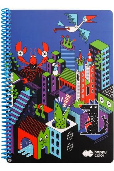 Happy Color Ko�onotatnik ME&CITY BLUE B5 kratka, 80g 80 kartek