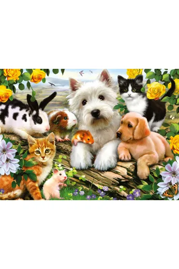 Puzzle 300 el. XXL Szcz�liwe zwierz�ta Ravensburger