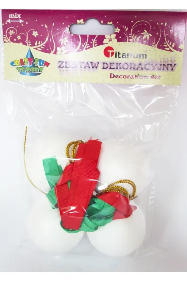 Zestaw 4 kule+wst��ki, kule 5cm.16083 Titanum