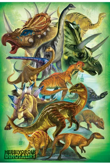 Puzzle 100 el. Smartkids - Herbivorous Dinosaurs Eurographics